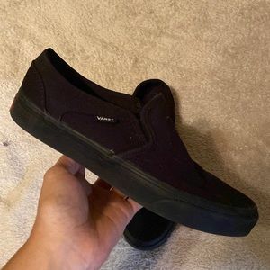 Womens Black Asher Vans- Size 8.5